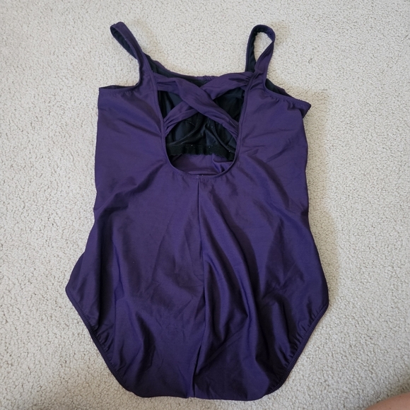 Lands' End Women's Slender Suit Carmela One Piece Swimsuit Purple 18L - Picture 3 of 8